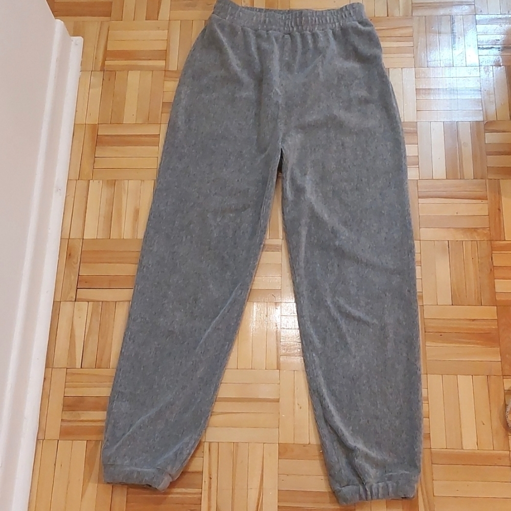 Zara velvet joggers tapered hem size S